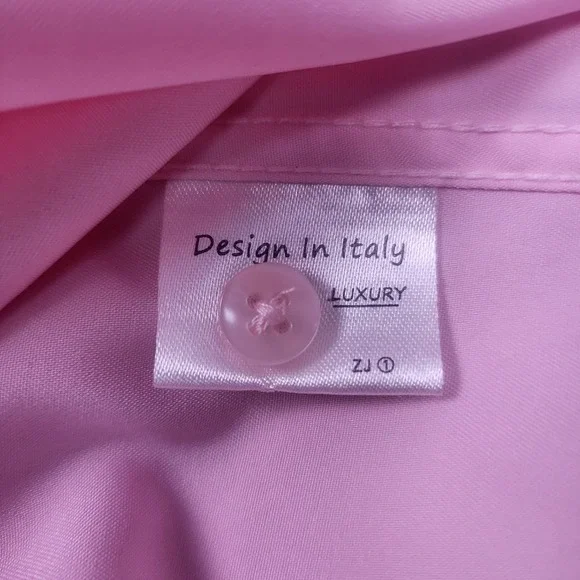 Shield LD-X Dress Shirt Mens 2XL  Pink Slim Fit Button Down Collar Long Sleeve‎ - Picture 6 of 6